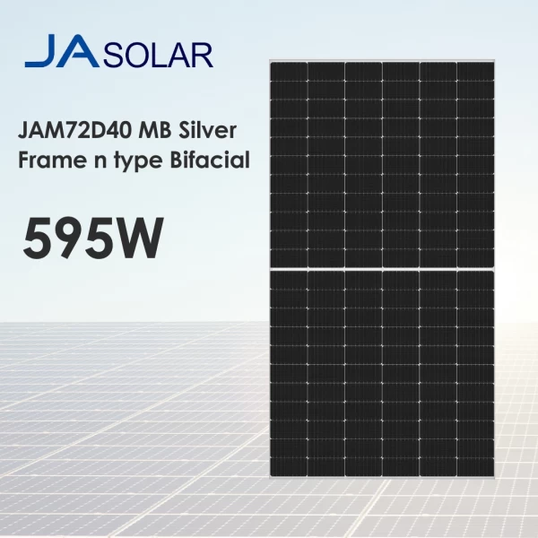 Сонячна панель 595W JAM72D40 MB Silver Frame n type Bifacial