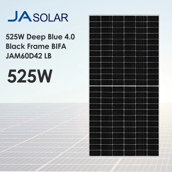 Сонячна панель JA Solar 525W Deep Blue 4.0 Black Frame BIFA JAM60D42 LB